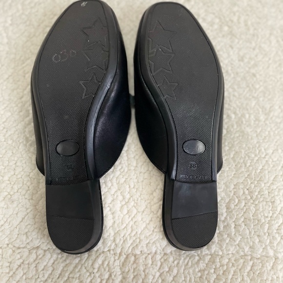 Enzo Tesoti Mules Flat Black Leather Bit Loafers Size 7 - Picture 6 of 6